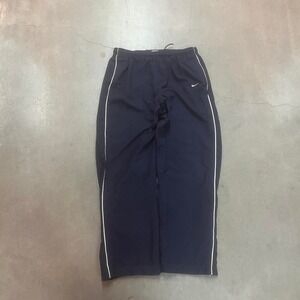 Y2K Nike men's blue white stripe track pants loose baggy open leg L